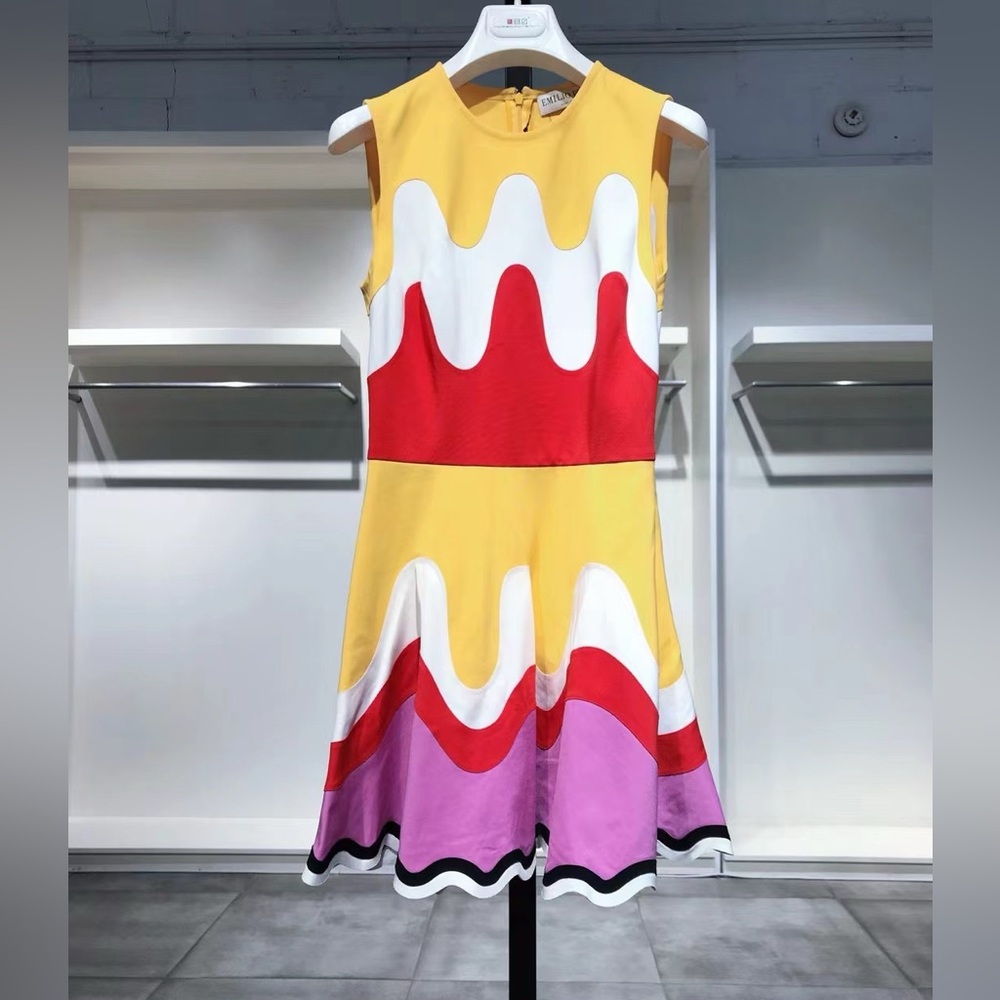 US 2 EMILIO PUCCI Color Printed Dress NWT - Picture 2 of 8